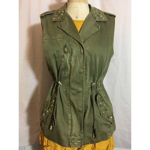 Zara studded utility vest